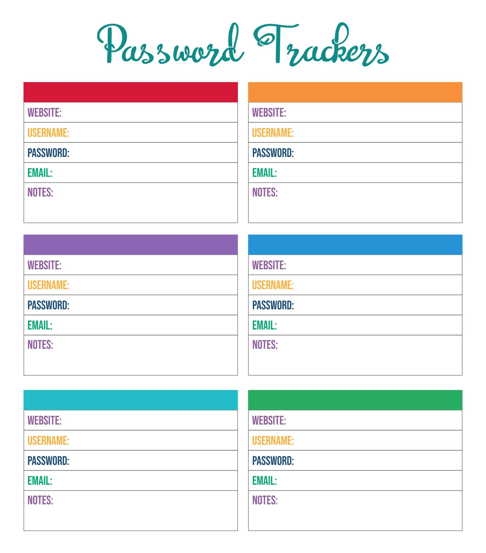 10 Best Free Printable Password Organizer PDF for 2024 10 Best Free Printable Password Organizer PDF for 2024
